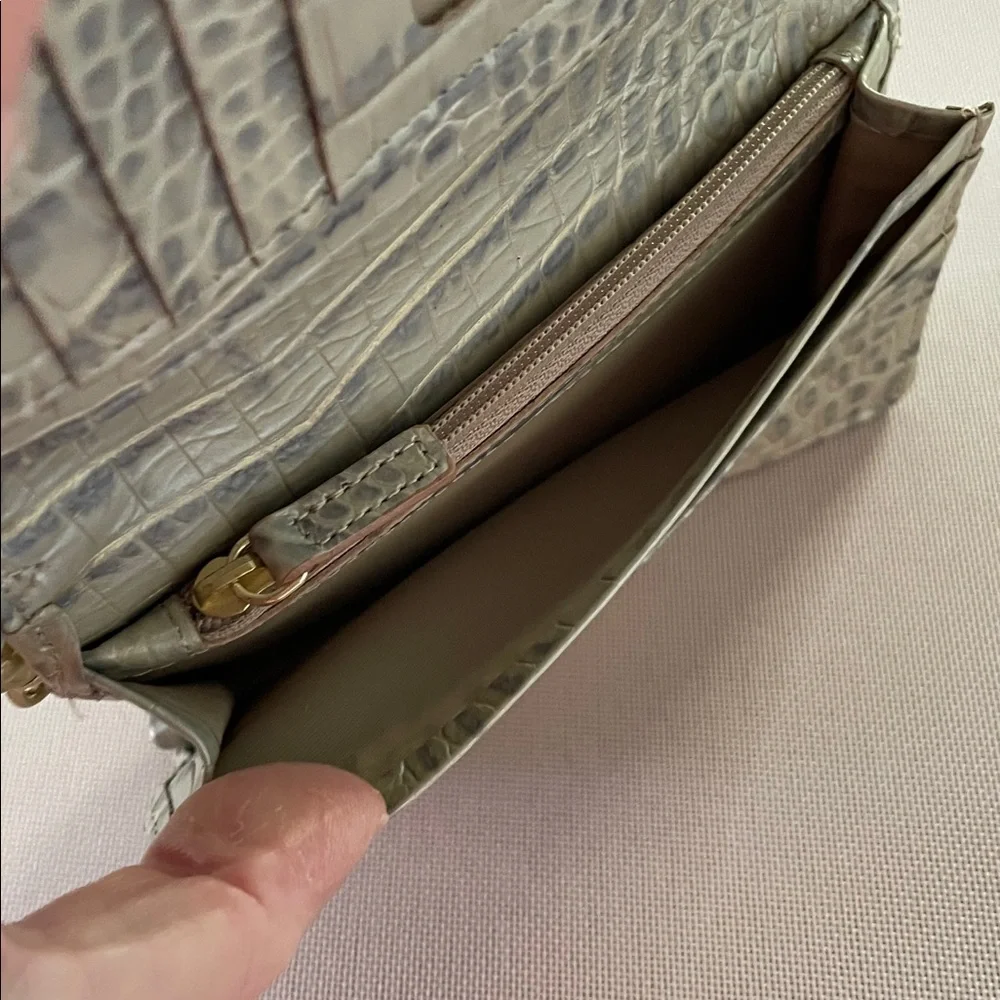 Brahmin Cream Croc-Embossed Wristlet - Picture 8 of 12